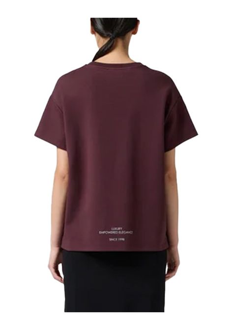 T-shirt ELISABETTA FRANCHI donna MA02756 Bordeaux cotone girocollo over ELISABETTA FRANCHI | T-shirt | MA02756EA4